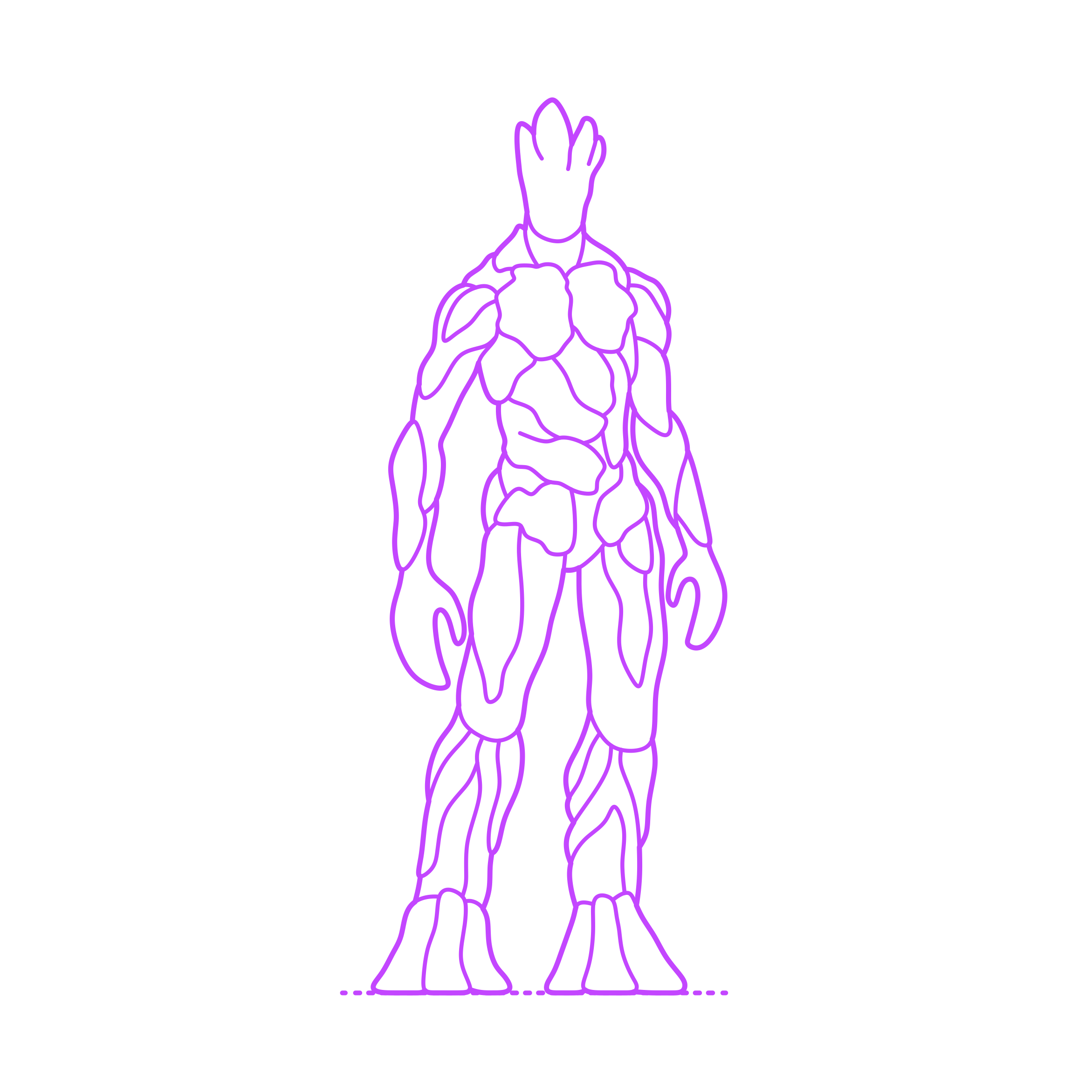 Pop Culture Marvel Comics Groot Outline Icon Svg Set Free Vectors